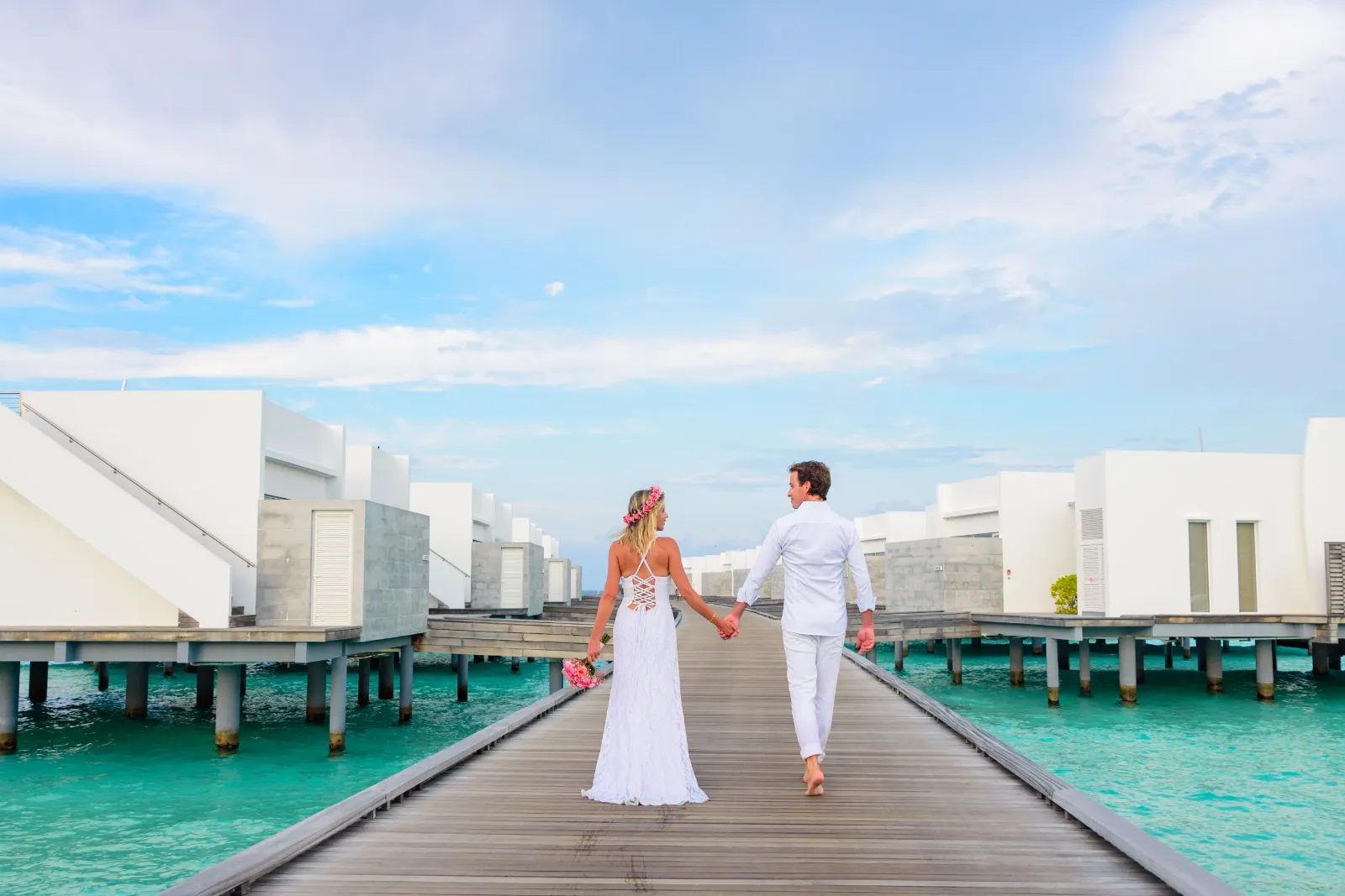 Coppia in vacanza alle Maldive